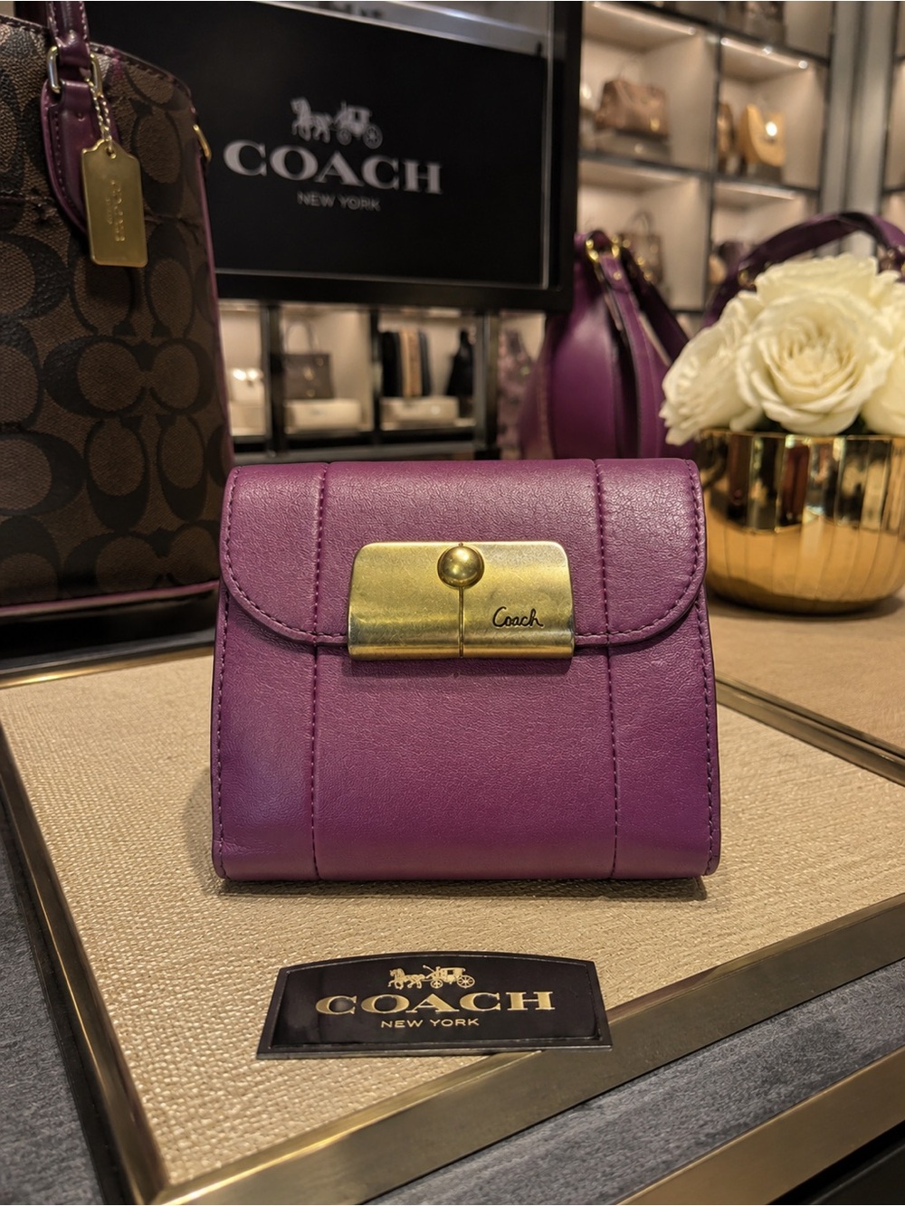 Coach Kristin Vintage Wallet Purple Calfskin Leather 2009
